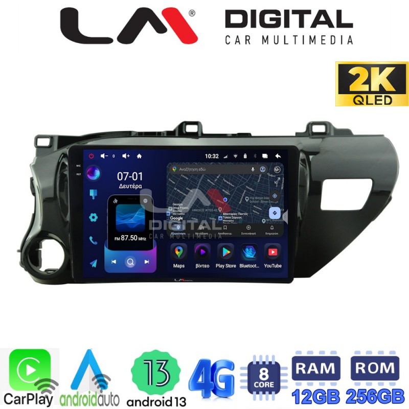 LM ZS8588 GPS Οθόνη OEM Multimedia Αυτοκινήτου για TOYOTA HILUX 2017&gt;   (CarPlay/AndroidAuto/BT/GPS/WIFI/GPRS)