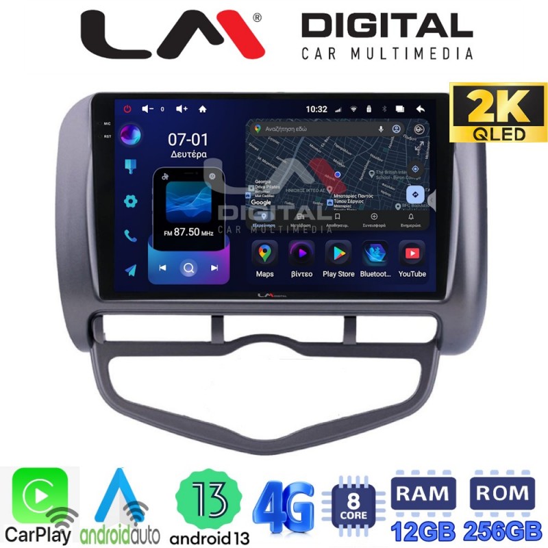 LM ZS8731 GPS Οθόνη OEM Multimedia Αυτοκινήτου για Honda Jazz 2003 - 2008 (CarPlay/AndroidAuto/BT/GPS/WIFI/GPRS)