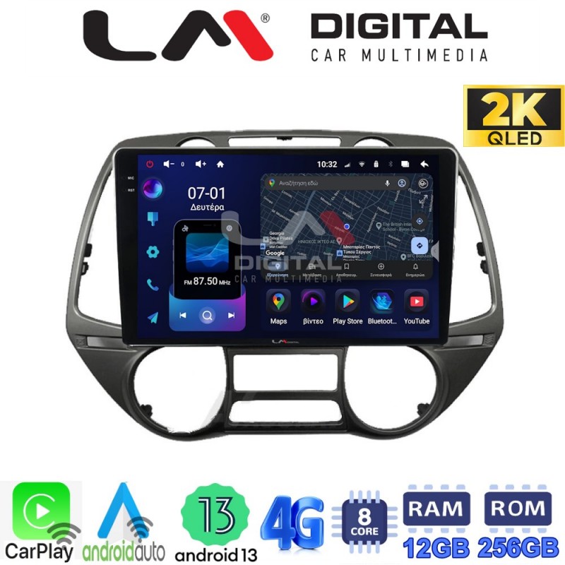 LM ZS8837 GPS Οθόνη OEM Multimedia Αυτοκινήτου για Hyundai i20 2008 &gt; 2014 (CarPlay/AndroidAuto/BT/GPS/WIFI/GPRS)