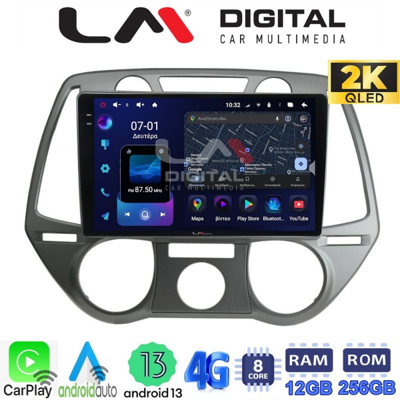 LM ZS8838 GPS Οθόνη OEM Multimedia Αυτοκινήτου για Hyundai i20 2008 &gt; 2014 (CarPlay/AndroidAuto/BT/GPS/WIFI/GPRS)