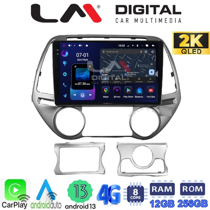 LM ZS8839 GPS Οθόνη OEM Multimedia Αυτοκινήτου για HYUNDAI i20 2008&gt;2013 (CarPlay/AndroidAuto/BT/GPS/WIFI/GPRS)