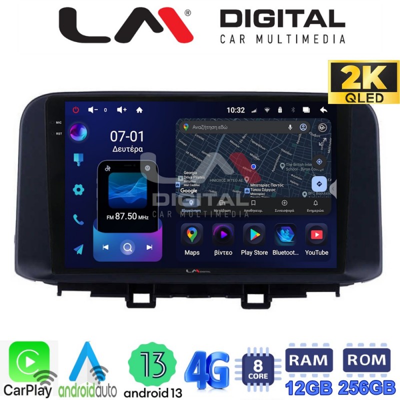 LM ZS8961 GPS Οθόνη OEM Multimedia Αυτοκινήτου για HYUNDAI KONA  mod.2017&gt; (CarPlay/AndroidAuto/BT/GPS/WIFI/GPRS)