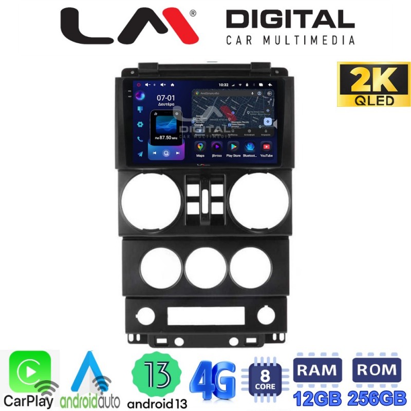 LM ZS8748 GPS Οθόνη OEM Multimedia Αυτοκινήτου για JEEP WRANGLER 2007 &gt; 2011 (CarPlay/AndroidAuto/BT/GPS/WIFI/GPRS)