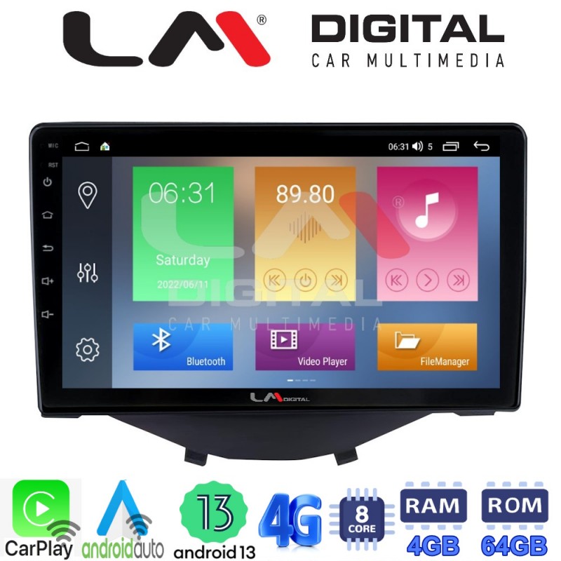 LM Digital - LM ZC8564B GPS Οθόνη OEM Multimedia Αυτοκινήτου για Toyota Aygo 2014 &gt; Citroen C1 2014 &gt; Peugeot 107 2014 &gt; (CarPlay/AndroidAuto/BT/GPS/WIFI/GPRS)