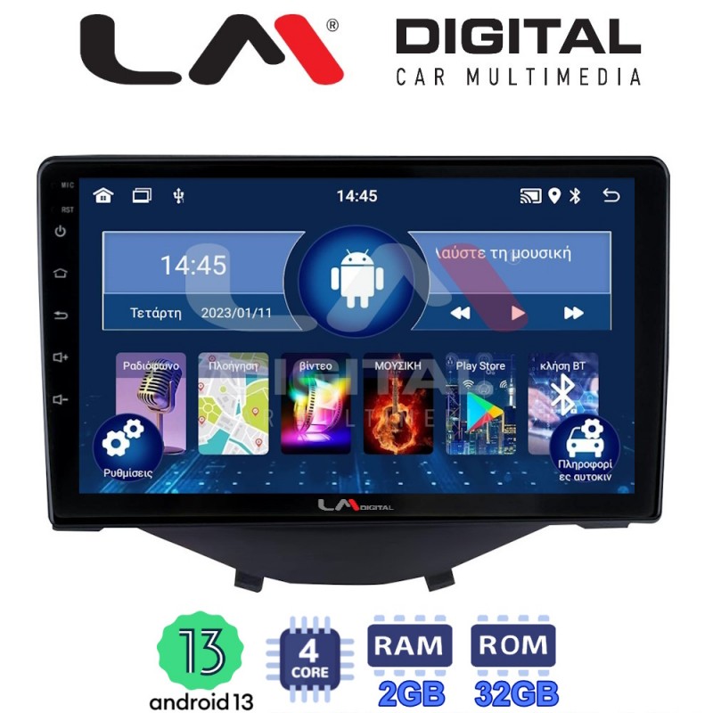 LM Digital - LM ZL4564B GPS Οθόνη OEM Multimedia Αυτοκινήτου για Toyota Aygo 2014 &gt; Citroen C1 2014 &gt; Peugeot 107 2014 &gt; (BT/GPS/WIFI/GPRS)