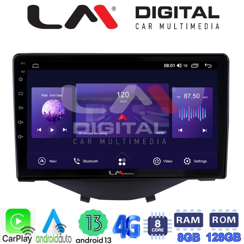 LM Digital - LM ZT8564B GPS Οθόνη OEM Multimedia Αυτοκινήτου για Toyota Aygo 2014 &gt; Citroen C1 2014 &gt; Peugeot 107 2014 &gt; (CarPlay/AndroidAuto/BT/GPS/WIFI/GPRS)