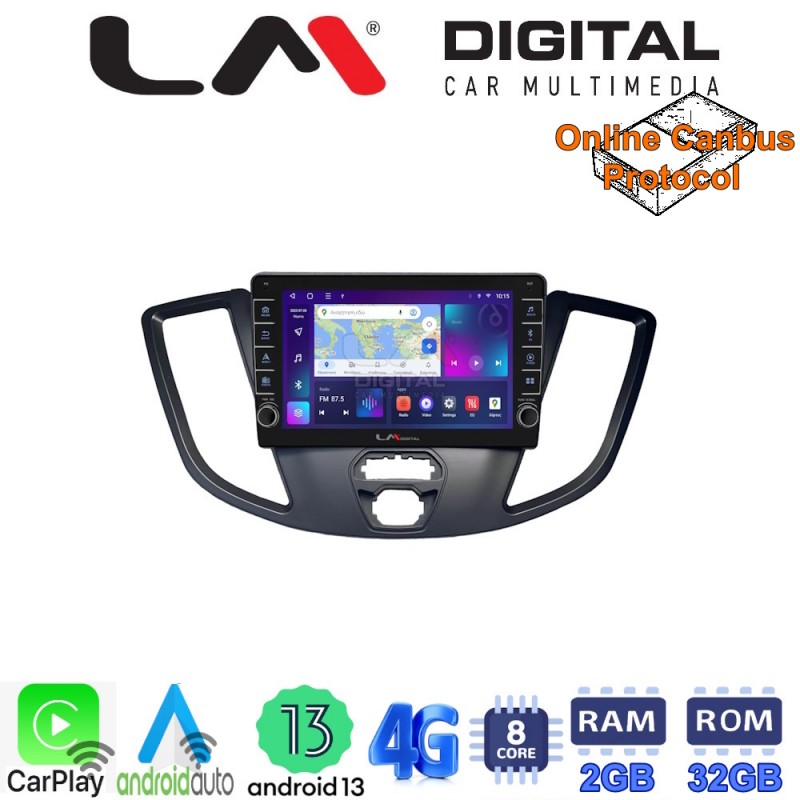 LM Digital - LM ZG8758 GPS Οθόνη OEM Multimedia Αυτοκινήτου για Ford Transit 2013 &gt; 2018 (CarPlay/AndroidAuto/BT/GPS/WIFI/GPRS)