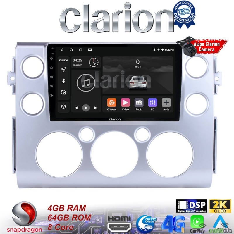 CLARION GL74563 Οθόνη OEM Multimedia Αυτοκινήτου για Toyota FJ Cruiser 2006 &gt; 2022 (CarPlay/AndroidAuto/BT/GPS/WIFI/GPRS)