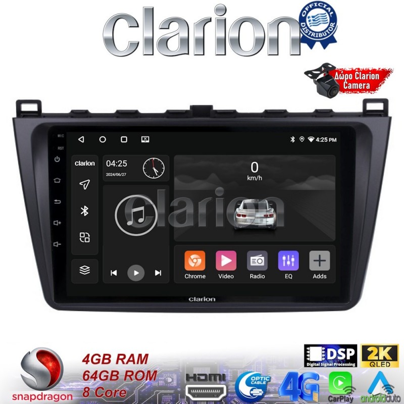 CLARION GL74012 Οθόνη OEM Multimedia Αυτοκινήτου για MAZDA 6 2008&gt;2012(CarPlay/AndroidAuto/BT/GPS/WIFI/GPRS)