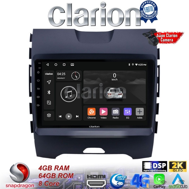 CLARION GL74248 Οθόνη OEM Multimedia Αυτοκινήτου για Ford Edge 2016 &gt; (CarPlay/AndroidAuto/BT/GPS/WIFI/GPRS)