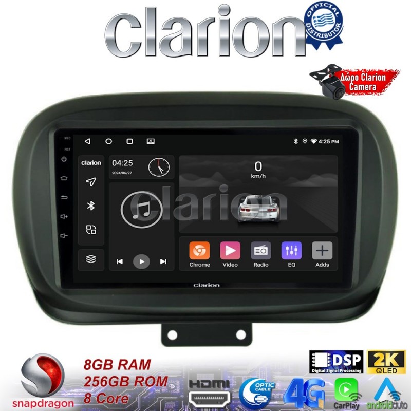 CLARION GL75199 Οθόνη OEM Multimedia Αυτοκινήτου για FIAT 500X 2014&gt; (CarPlay/AndroidAuto/BT/GPS/WIFI/GPRS)