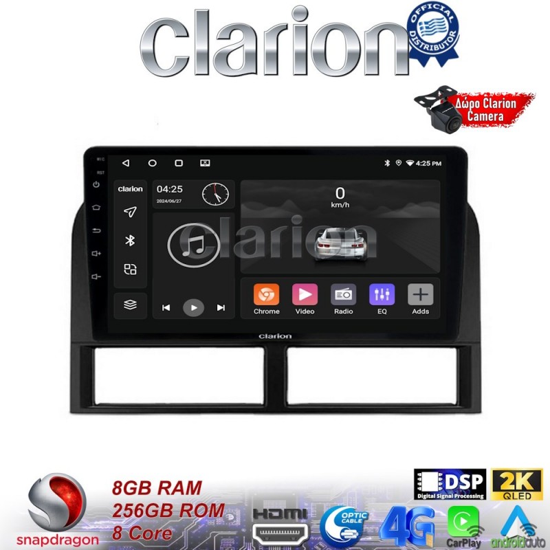 CLARION GL75201 Οθόνη OEM Multimedia Αυτοκινήτου για Jeep Gran Cherokee 1999 &gt; 2004 (CarPlay/AndroidAuto/BT/GPS/WIFI/GPRS)