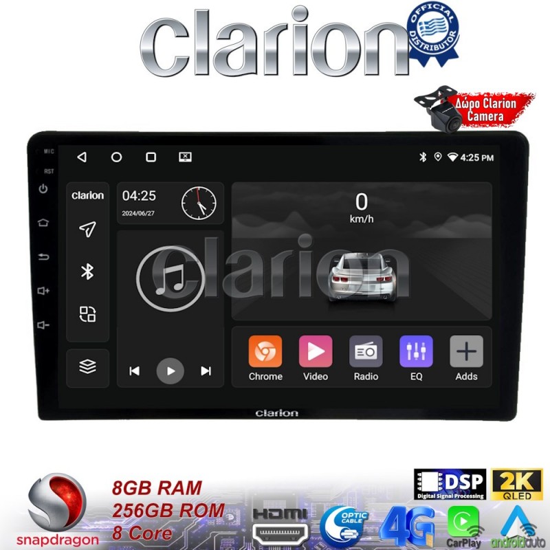 CLARION GL75202 Οθόνη OEM Multimedia Αυτοκινήτου για Jeep 2007&gt; (CarPlay/AndroidAuto/BT/GPS/WIFI/GPRS)