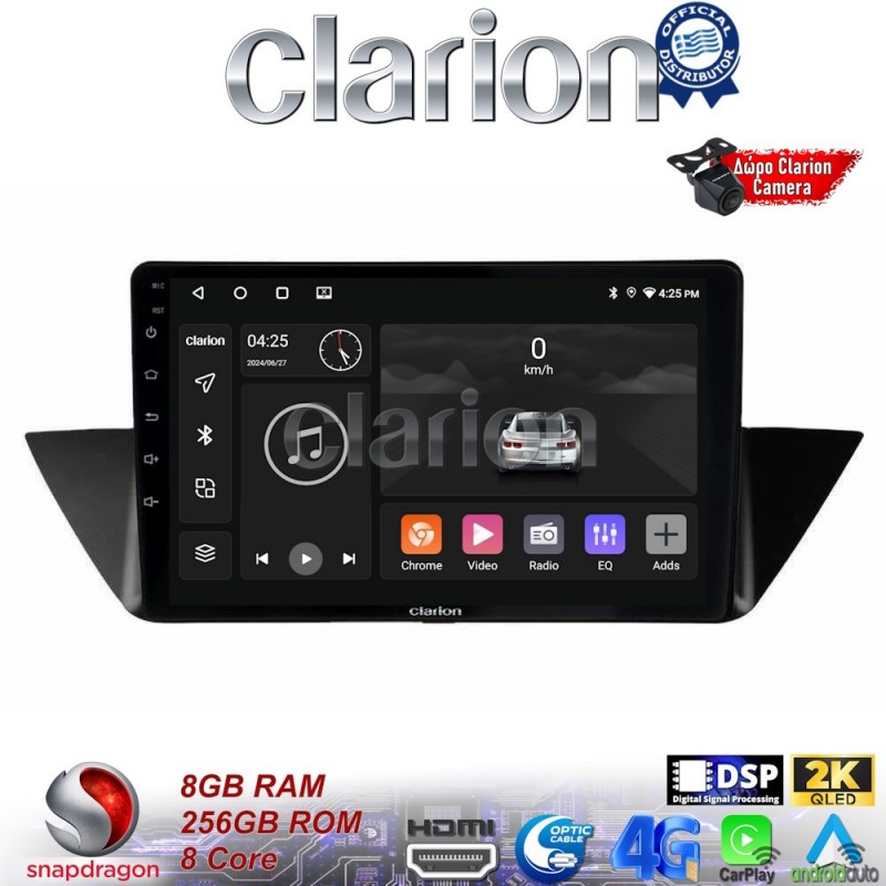 CLARION GL75219 Οθόνη OEM Multimedia Αυτοκινήτου για BMW X1 (E84) 2009&gt;2014 (CarPlay/AndroidAuto/BT/GPS/WIFI/GPRS)