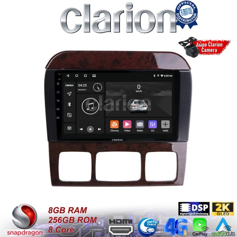 CLARION GL75220C Οθόνη OEM Multimedia Αυτοκινήτου για MERCEDES S W220 1998 &gt; 2005 (CarPlay/AndroidAuto/BT/GPS/WIFI/GPRS)