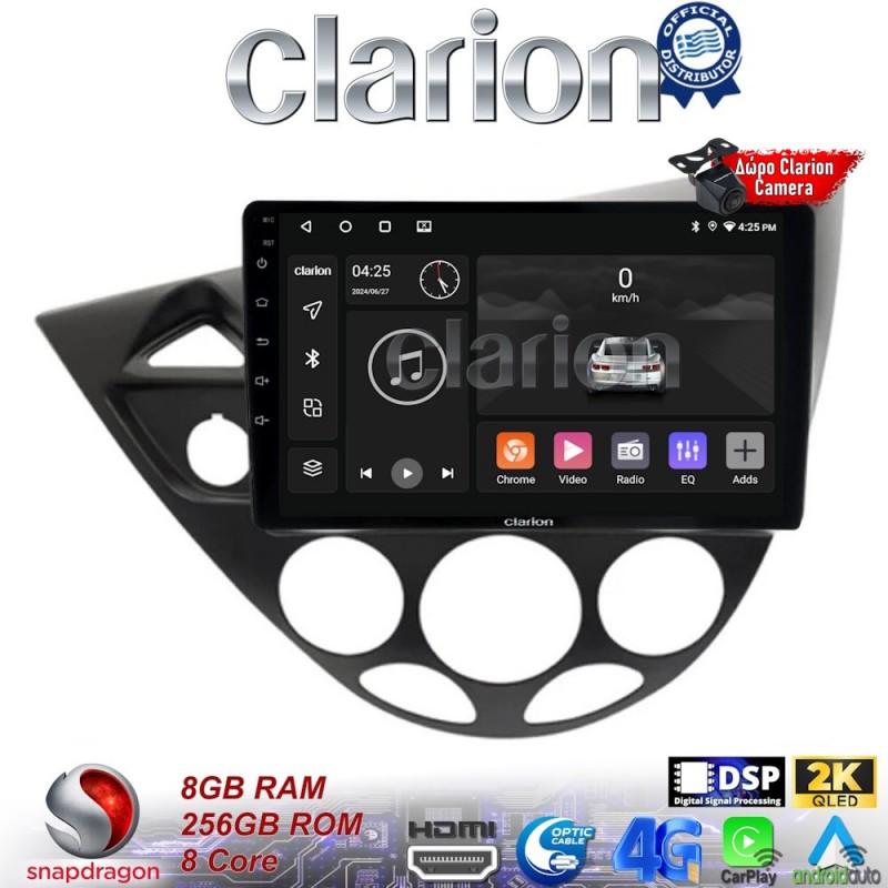 CLARION GL75236 Οθόνη OEM Multimedia Αυτοκινήτου για Ford Focus 1998 &gt; 2004 (CarPlay/AndroidAuto/BT/GPS/WIFI/GPRS)