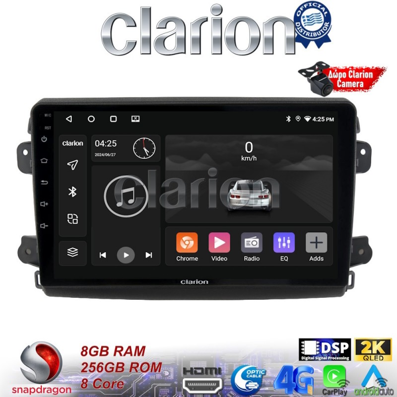 CLARION GL75192 Οθόνη OEM Multimedia Αυτοκινήτου για Fiat Ducato 2023 &gt; (CarPlay/AndroidAuto/BT/GPS/WIFI/GPRS)