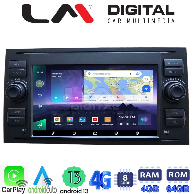 LM Digital - LM Q8140 GPS Οθόνη OEM Multimedia Αυτοκινήτου για Ford Fiesta 2006 &gt; 2008 (CarPlay/AndroidAuto/BT/GPS/WIFI/GPRS)