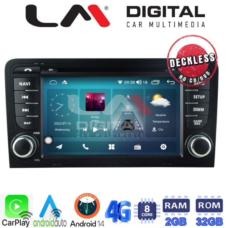 LM Digital - LM E8049 GPS Οθόνη OEM Multimedia Αυτοκινήτου για Audi A3 2003&gt;2012 (CarPlay/AndroidAuto/BT/GPS/WIFI/GPRS)