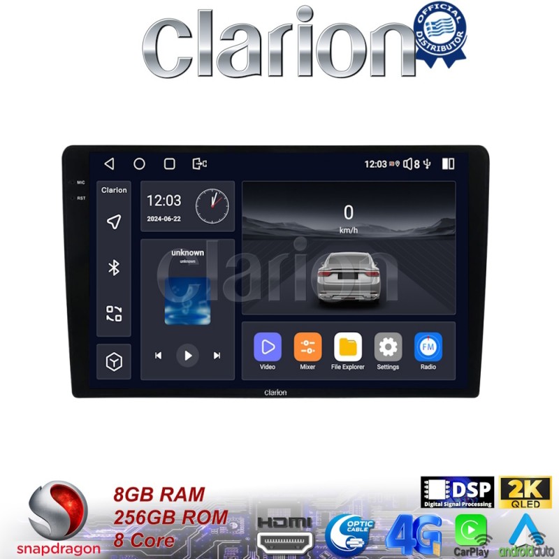 CLARION GL75208 Οθόνη OEM Multimedia Αυτοκινήτου για Toyota Auris 2013 &gt; 2015 (CarPlay/AndroidAuto/BT/GPS/WIFI/GPRS)