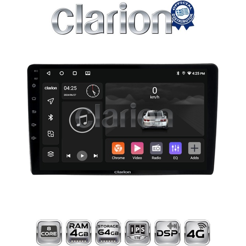 CLARION GL72402UP Οθόνη OEM Multimedia Αυτοκινήτου για Toyota Yaris 1999 &gt; 2005 (CarPlay/AndroidAuto/BT/GPS/WIFI/GPRS)