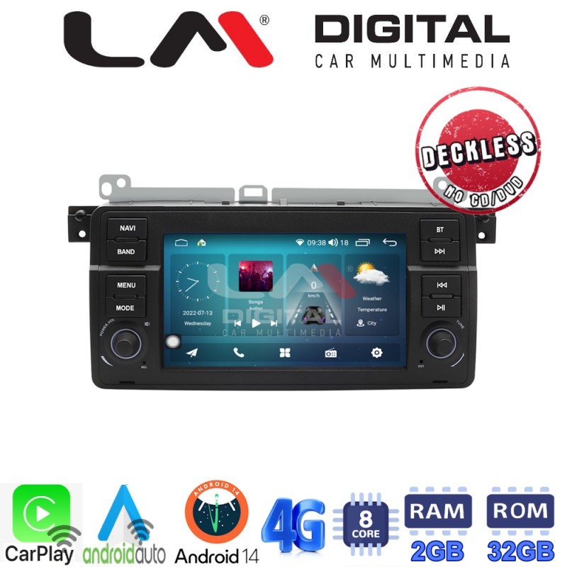 LM Digital - LM E8052 GPS Οθόνη OEM Multimedia Αυτοκινήτου για BMW σειρά 3 E46 1998 &gt; 2006 (CarPlay/AndroidAuto/BT/GPS/WIFI/GPRS)