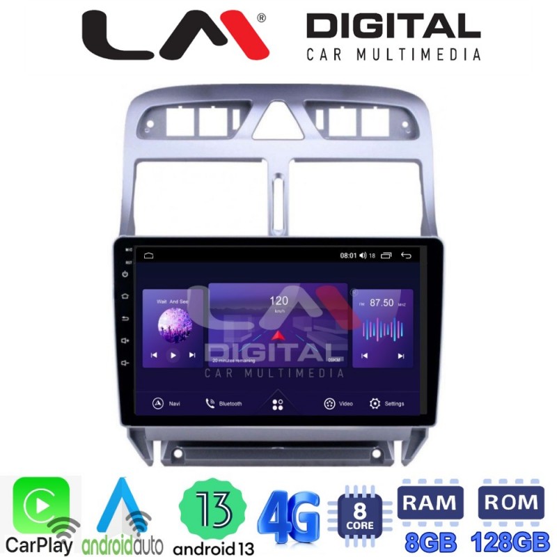 LM Digital - LM ZT8017 GPS Οθόνη OEM Multimedia Αυτοκινήτου για PEUGEOT 307 2001 &gt; 2008  (CarPlay/AndroidAuto/BT/GPS/WIFI/GPRS)