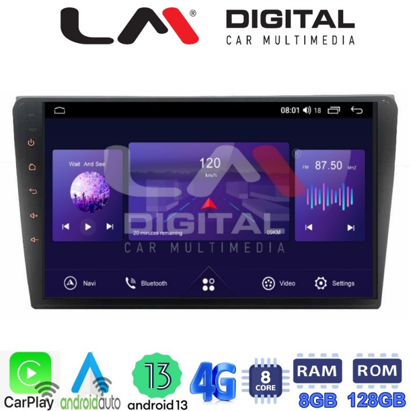 LM Digital - LM ZT8050 GPS Οθόνη OEM Multimedia Αυτοκινήτου για AUDI A4 (8E) 2001&gt;2008 (CarPlay/AndroidAuto/BT/GPS/WIFI/GPRS)