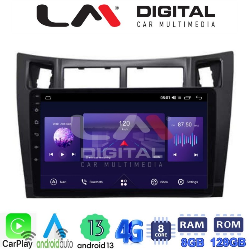 LM Digital - LM ZT8084 GPS Οθόνη OEM Multimedia Αυτοκινήτου για Τoyota Yaris 2006 &gt; 2011 (CarPlay/AndroidAuto/BT/GPS/WIFI/GPRS)