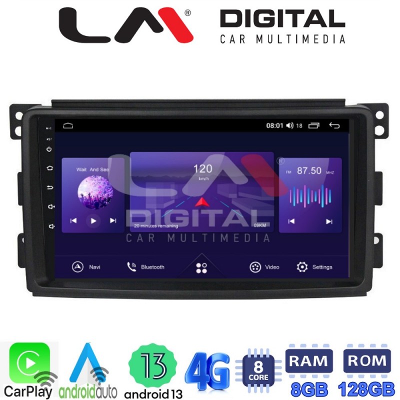 LM Digital - LM ZT8087 GPS Οθόνη OEM Multimedia Αυτοκινήτου για SMART 2007&gt;2010 (CarPlay/AndroidAuto/BT/GPS/WIFI/GPRS)