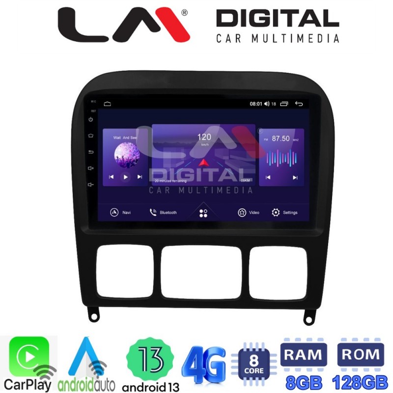 LM Digital - LM ZT8220 GPS Οθόνη OEM Multimedia Αυτοκινήτου για MERCEDES S (W220) 1998&gt;2005  (CarPlay/AndroidAuto/BT/GPS/WIFI/GPRS)