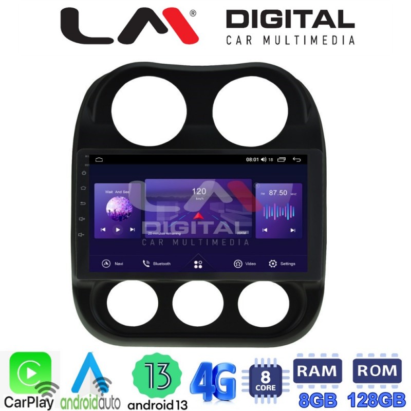 LM Digital - LM ZT8252 GPS Οθόνη OEM Multimedia Αυτοκινήτου για JEEP COMPASS 2011&gt;2016 (CarPlay/AndroidAuto/BT/GPS/WIFI/GPRS)