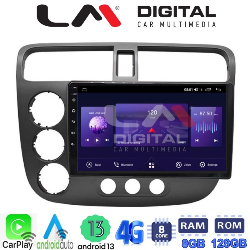 LM Digital - LM ZT8373 GPS Οθόνη OEM Multimedia Αυτοκινήτου για HONDA CIVIC 4πορτο 2001 &gt; 2006 (CarPlay/AndroidAuto/BT/GPS/WIFI/GPRS)