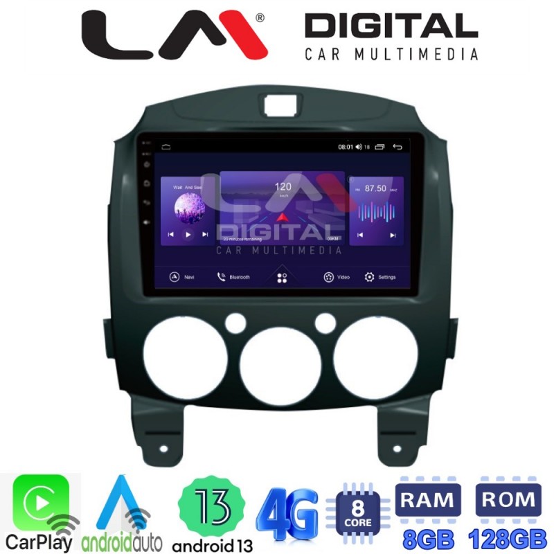 LM Digital - LM ZT8430 GPS Οθόνη OEM Multimedia Αυτοκινήτου για MAZDA 2 2007&gt;2014 (CarPlay/AndroidAuto/BT/GPS/WIFI/GPRS)