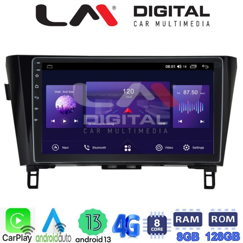 LM Digital - LM ZT8473 GPS Οθόνη OEM Multimedia Αυτοκινήτου για NISSAN QASHQAI & XTRAIL 2014&gt; (CarPlay/AndroidAuto/BT/GPS/WIFI/GPRS)