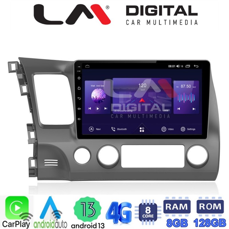 LM Digital - LM ZT8644 GPS Οθόνη OEM Multimedia Αυτοκινήτου για HONDA CIVIC 4πορτο 2006&gt;2013 (CarPlay/AndroidAuto/BT/GPS/WIFI/GPRS)