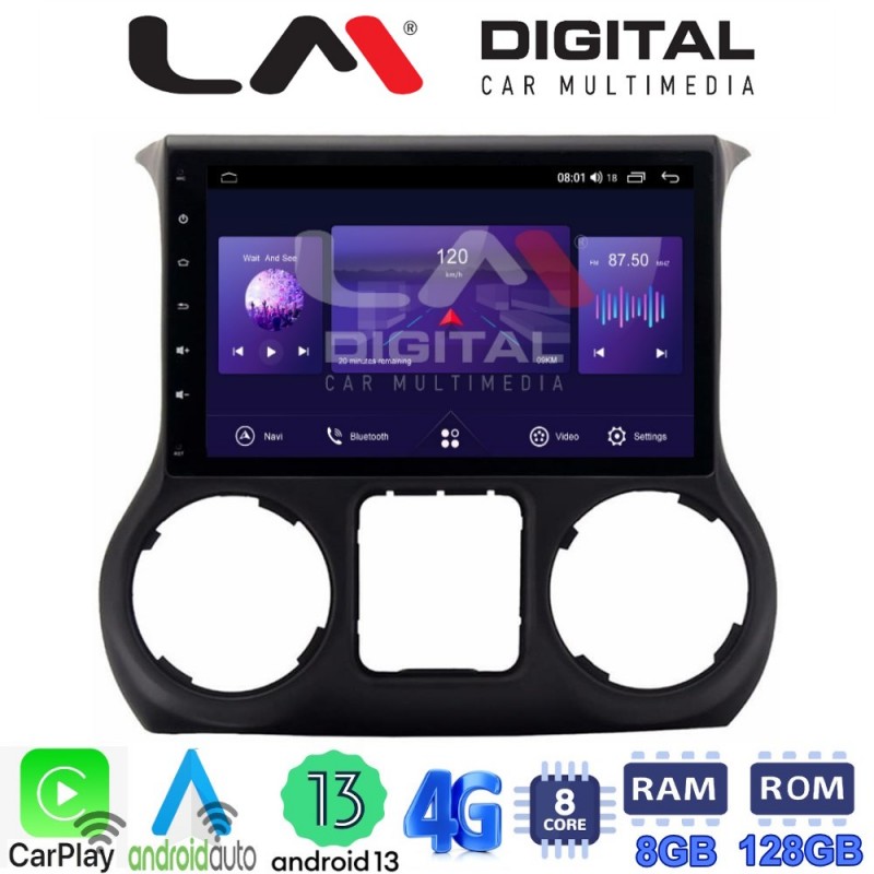 LM Digital - LM ZT8745 GPS Οθόνη OEM Multimedia Αυτοκινήτου για JEEP WRANGLER 2011&gt;2018 (CarPlay/AndroidAuto/BT/GPS/WIFI/GPRS)