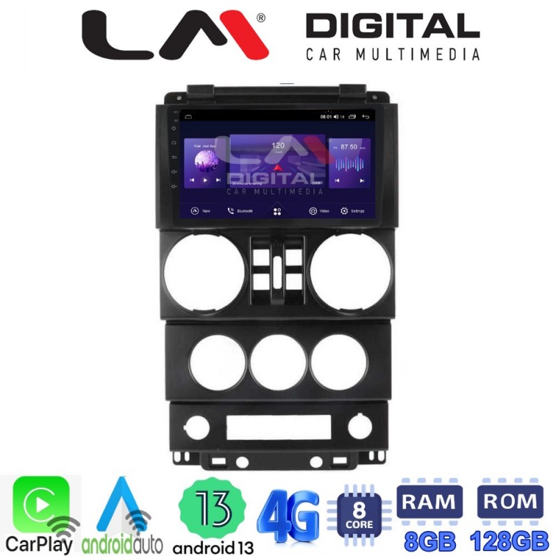 LM Digital - LM ZT8748B GPS Οθόνη OEM Multimedia Αυτοκινήτου για JEEP WRANGLER 2007 &gt; 2011 (CarPlay/AndroidAuto/BT/GPS/WIFI/GPRS)