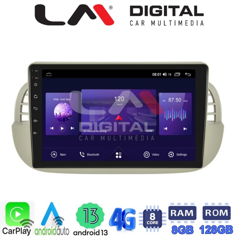 LM Digital - LM ZT8315 GPS Οθόνη OEM Multimedia Αυτοκινήτου για Fiat 500 2007 &gt; 2016 (CarPlay/AndroidAuto/BT/GPS/WIFI/GPRS)