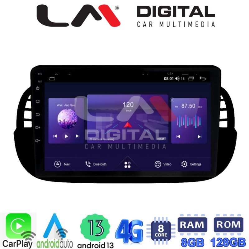 LM Digital - LM ZT8315B GPS Οθόνη OEM Multimedia Αυτοκινήτου για Fiat 500 2007 &gt; 2016 (CarPlay/AndroidAuto/BT/GPS/WIFI/GPRS)