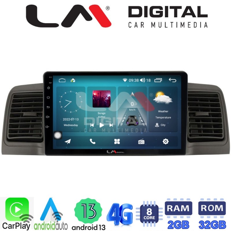 LM Digital - LM ZR8010 GPS Οθόνη OEM Multimedia Αυτοκινήτου για Toyota Corolla 2000-2007  (CarPlay/AndroidAuto/BT/GPS/WIFI/GPRS)