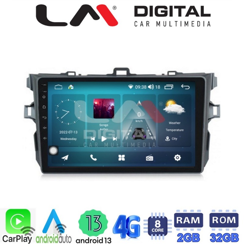 LM Digital - LM ZR8063 GPS Οθόνη OEM Multimedia Αυτοκινήτου για TOYOTA COROLLA 2006&gt;2012  (CarPlay/AndroidAuto/BT/GPS/WIFI/GPRS)