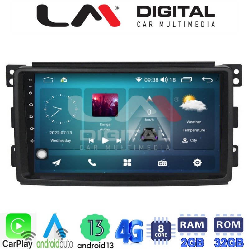 LM Digital - LM ZR8087 GPS Οθόνη OEM Multimedia Αυτοκινήτου για SMART 2007&gt;2010 (CarPlay/AndroidAuto/BT/GPS/WIFI/GPRS)