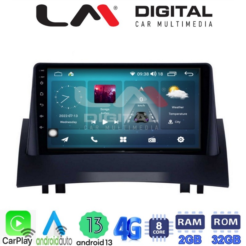 LM Digital - LM ZR8138 GPS Οθόνη OEM Multimedia Αυτοκινήτου για Renault Megane2 2002 &gt; 2008 (CarPlay/AndroidAuto/BT/GPS/WIFI/GPRS)