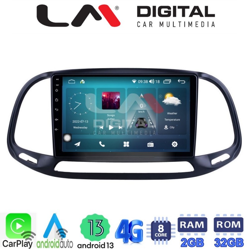 LM Digital - LM ZR8197 GPS Οθόνη OEM Multimedia Αυτοκινήτου για Fiat Doblo - Combo 2015 &gt; 2018 (CarPlay/AndroidAuto/BT/GPS/WIFI/GPRS)