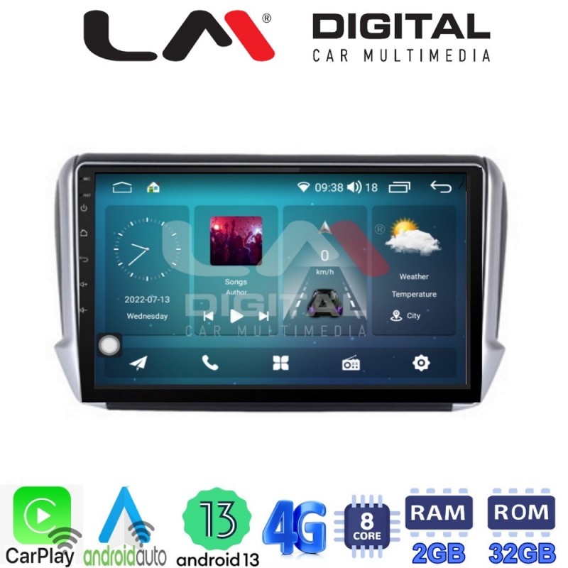 LM Digital - LM ZR8374 GPS Οθόνη OEM Multimedia Αυτοκινήτου για PEUGEOT 208-2008 2012&gt;  (CarPlay/AndroidAuto/BT/GPS/WIFI/GPRS)