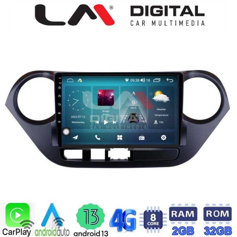 LM Digital - LM ZR8406 GPS Οθόνη OEM Multimedia Αυτοκινήτου για Hyundai i10 2014&gt; (CarPlay/AndroidAuto/BT/GPS/WIFI/GPRS)