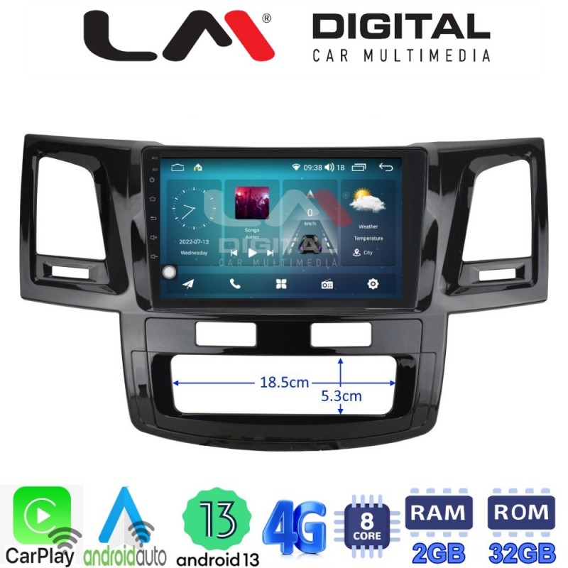 LM Digital - LM ZR8820 GPS Οθόνη OEM Multimedia Αυτοκινήτου για TOYOTA HILUX 2005&gt;2016 (CarPlay/AndroidAuto/BT/GPS/WIFI/GPRS)