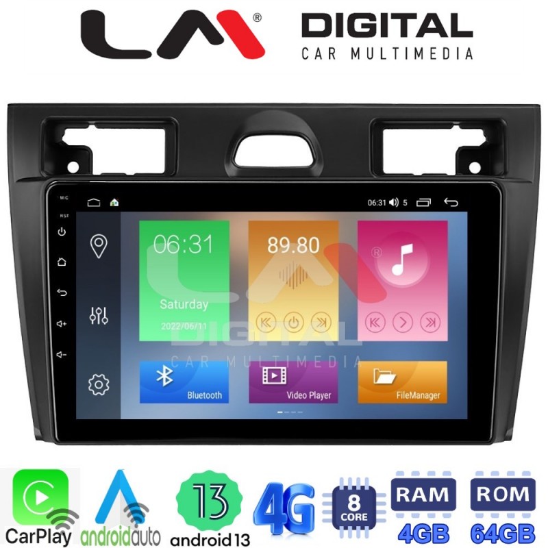 LM Digital - LM ZC8140B GPS Οθόνη OEM Multimedia Αυτοκινήτου για Ford Fiesta 2006 -&gt; 2008 (CarPlay/AndroidAuto/BT/GPS/WIFI/GPRS)