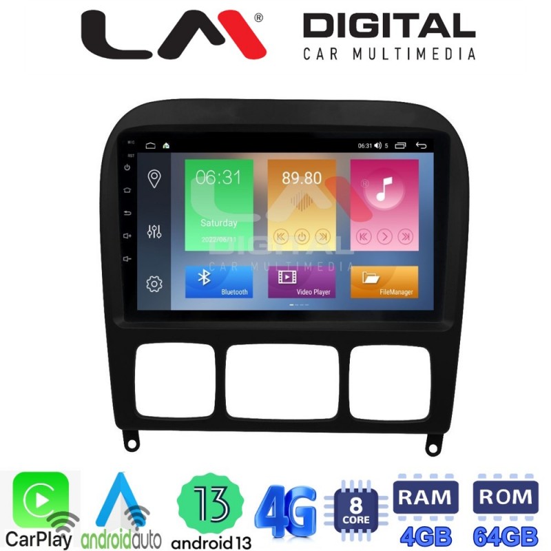 LM Digital - LM ZC8220 GPS Οθόνη OEM Multimedia Αυτοκινήτου για MERCEDES S (W220) 1998&gt;2005  (CarPlay/AndroidAuto/BT/GPS/WIFI/GPRS)